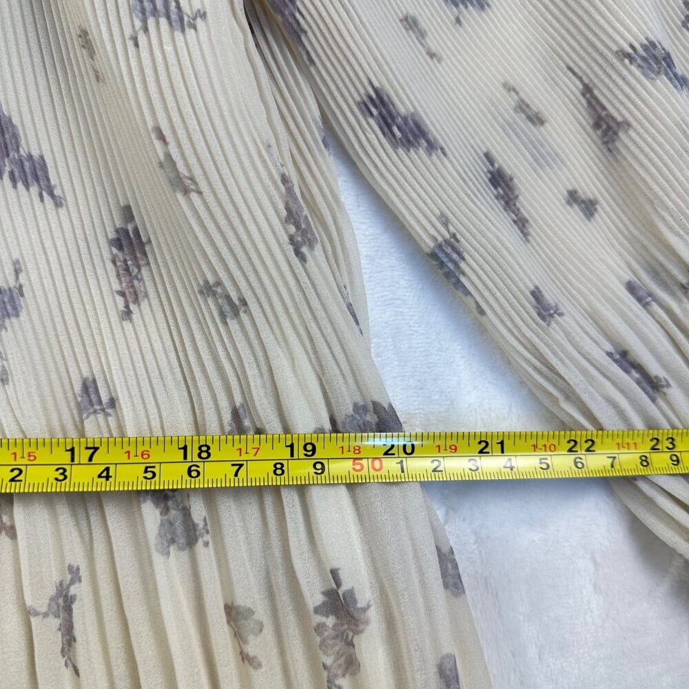 GANNI Pleated Georgette Midi Dress Sz 36/M Feminine Whimsical Cottagecore - Picture 11 of 16
